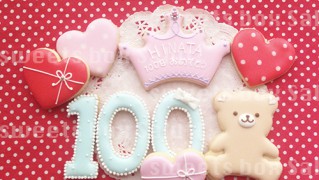 生後100日お祝いのアイシングクッキー