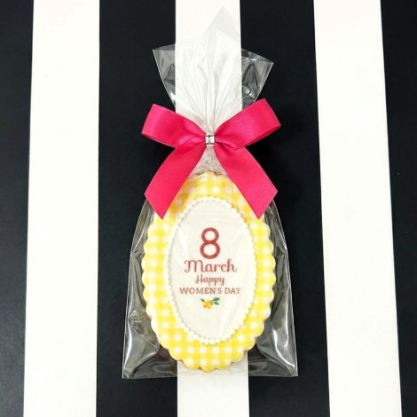 【3枚1セット】ミモザのプリントアイシングクッキー（なみなみ楕円）【送料無料（ネコポス）対象商品】6