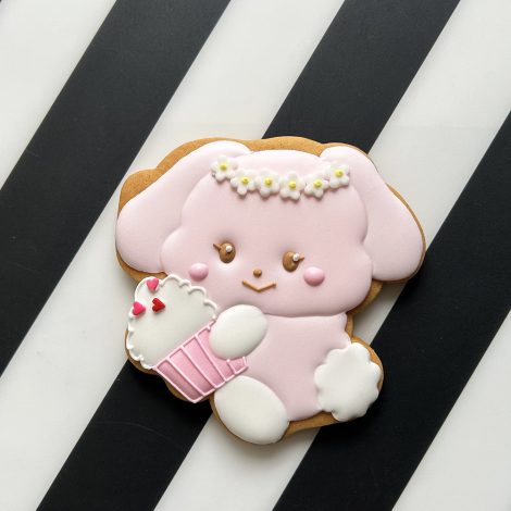 うさぎのお誕生日お祝いアイシングクッキー（2枚セット）5