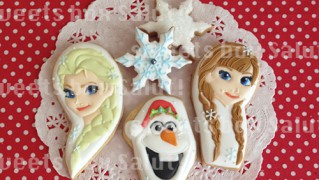 アナとエルサとオラフのアイシングクッキー