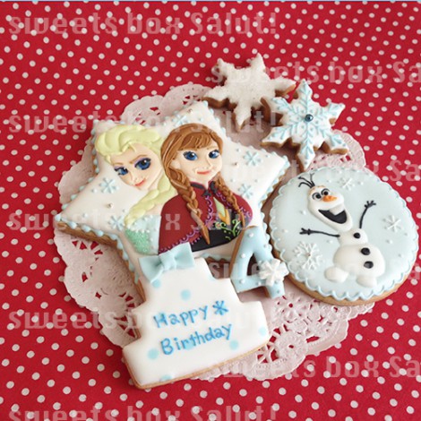 「アナと雪の女王」お誕生日用アイシングクッキー1