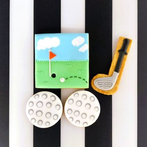 ゴルフ アイシングクッキー 4点セット 立体 景品 誕生日 お祝い 個包装 ギフトボックス可