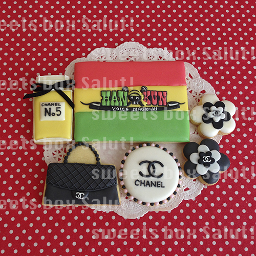 湘南乃風のhan Kunロゴとシャネルモチーフのアイシングクッキー Sweets Box Salut