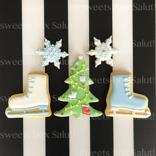 アイススケートオーナメント　キット　♡　送料無料 フィギュアスケートのクリスマスアイシングクッキー | sweets