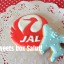 JALのマークと飛行機のアイシングクッキー
