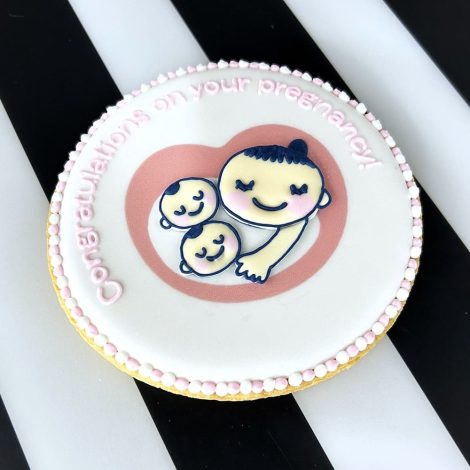 ふたごver.が登場！妊娠報告 マタニティーマークのアイシングクッキーセット《厚生労働省認可済み》2